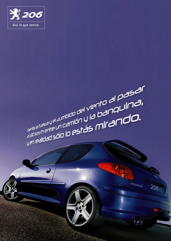 Anncio de Imprensa para Peugeot 206 | Azul